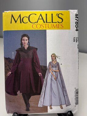 McCalls M7854 Misses Costume Pattern Size 14 16 18 20 22 Fantasy-Inspired Gown D